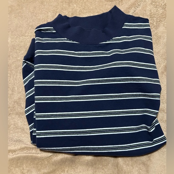 Parke Holiday Striped Mockneck Pullover Snowflake Stripe Size XXL - Picture 6 of 16